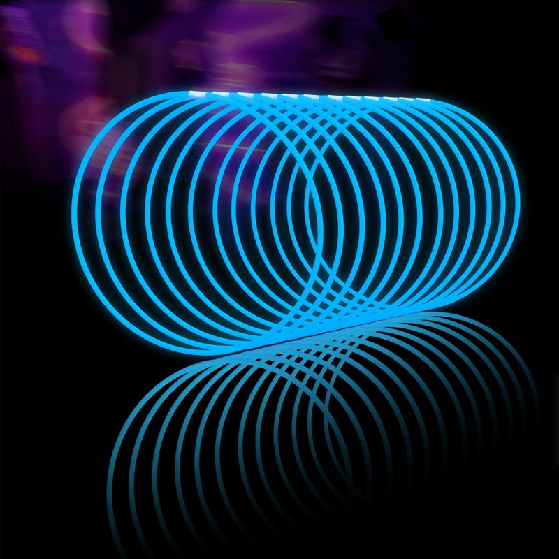 Glow Fever Glow Sticks Bulk 100ct 22'' Glow Necklaces with Connectors, Neon Light Sticks for Party Festivals Raves Concert Birthday Wedding, Blue - Image 1